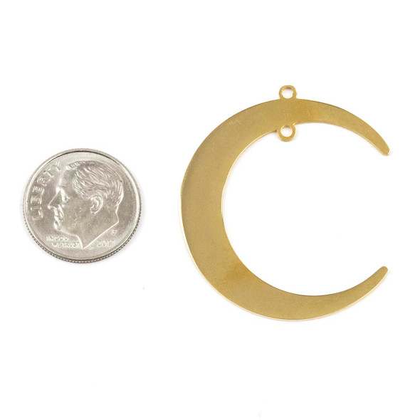 18k Gold Plated Stainless Steel 31x37mm Crescent Moon Components with 2 Loops - 2 per bag