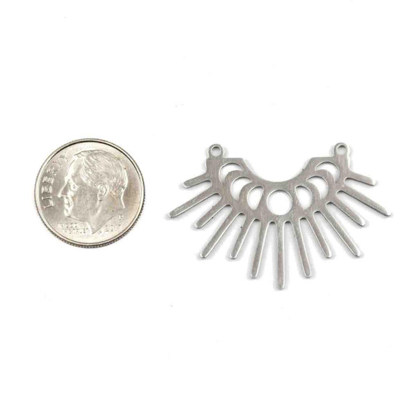 Cherry Tree Beads 304 Stainless Steel 24x36mm Moon Phase Components with 2 Loops - 2 per bag 