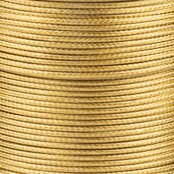 Waxed Polyester Cord - Golden Wheat #8, 1mm, 25 yard spool