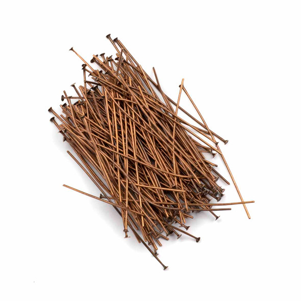 Vintage Copper Plated Brass 2 inch, 21g Headpins - 150 per bag
