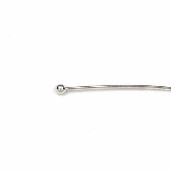 Silver Plated Brass 3 inch, 20 gauge Headpins/Ballpins with a 2mm Ball - 50 per bag