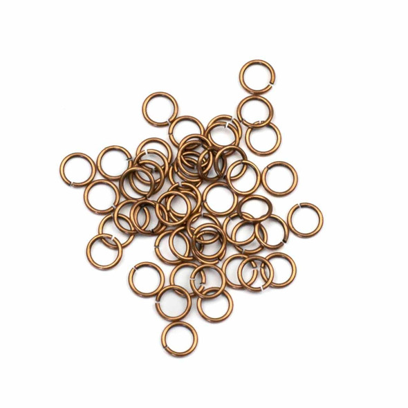 Cherry Tree Beads Vintage Copper Plated Brass 6mm Open Jump Rings - 20 gauge - 50 per bag  Cherry Tree Beads Vintage Copper Plated Brass 6mm Open Jump Rings - 20 gauge - 50 per bag