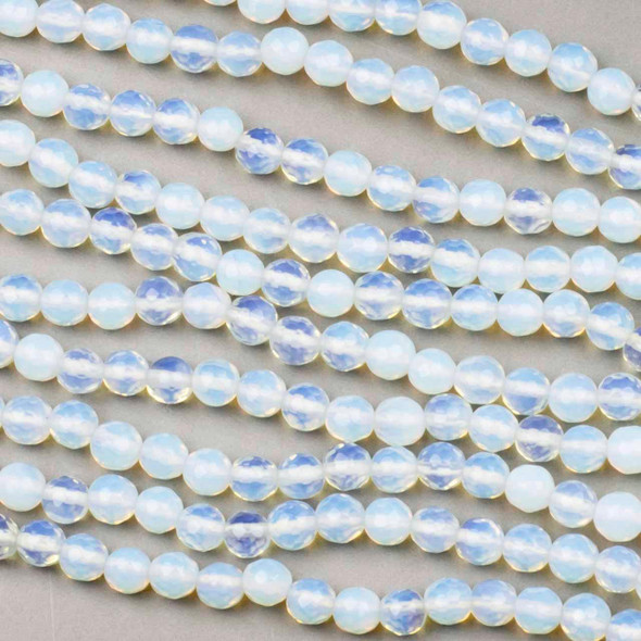 Cherry Tree Beads Synthetic Opalite 6mm Faceted Round Beads - 8 inch strand