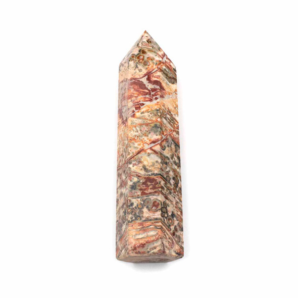 Leopard Skin Jasper Crystal Point Tower - 1 piece, approximately 3.5"