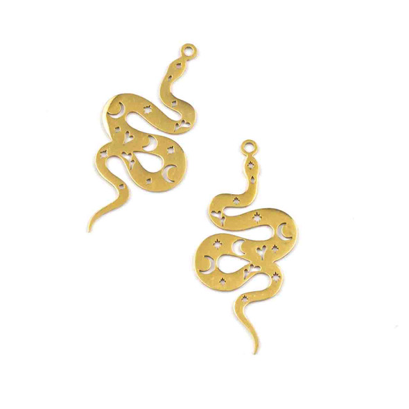 18k Gold Plated Stainless Steel 16x38mm Snake Component - 2 per bag