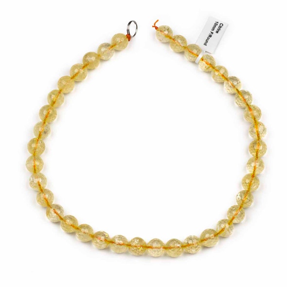 Citrine 10mm Faceted Round Beads - 15 inch strand