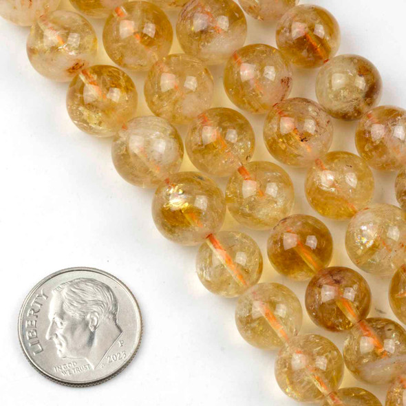 Cherry Tree Beads Citrine 10mm Round Beads - 15 inch strand 