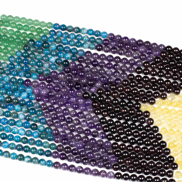Jewel Tone Gemstone Artisan Strand - 10mm Round Beads, 16 inch strand, mix #5