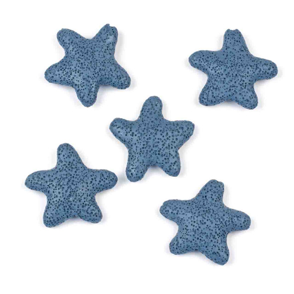 Lava 40mm Large Wedgewood Blue Starfish Pendant - 1 per bag
