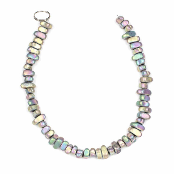 Cherry Tree Beads Synthetic Hematite Electroplated Matte Pink Rainbow 5-8mm Chip Beads - 8 inch strand 