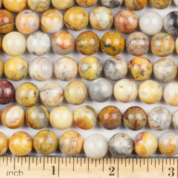 Cherry Tree Beads Crazy Lace Agate 10-11mm Round Beads - approx. 8 inch strand, Set A 