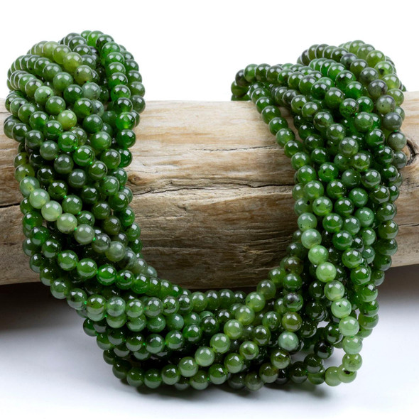 Cherry Tree Beads Nephrite Jade 4mm Round Beads - 15 inch strand 