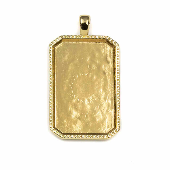 Gold Plated Brass 27x49mm Strength Tarot Card Pendant - 1 per bag