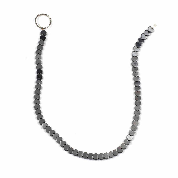 Cherry Tree Beads Synthetic Hematite 4mm Heart Beads - 8 inch strand  Cherry Tree Beads Synthetic Hematite 4mm Heart Beads - 8 inch strand