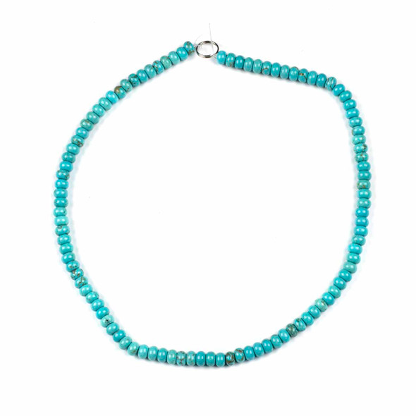 Turquoise Howlite 4x6mm Rondelle Beads - 15 inch strand