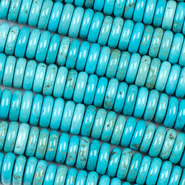 Turquoise Howlite 3x10mm Rondelle Beads - 15 inch strand