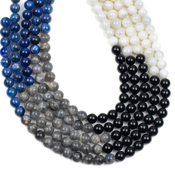 Starry Night Gemstone Artisan Strand - 10mm Round Beads, 16 inch strand, mix #3