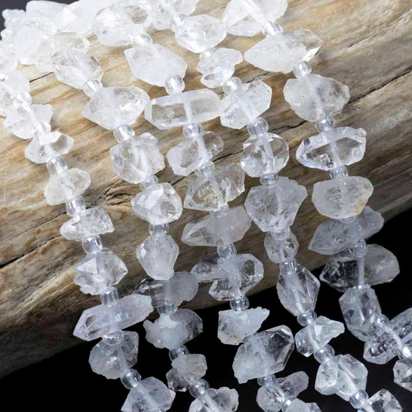 Cherry Tree Beads Herkimer Diamond Approx. 8-16mm Chip Beads - 8 inch strand 