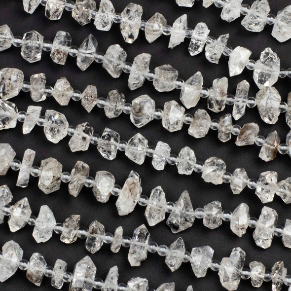 Herkimer Diamond Approx. 8-15mm Chip Beads - 8 inch strand