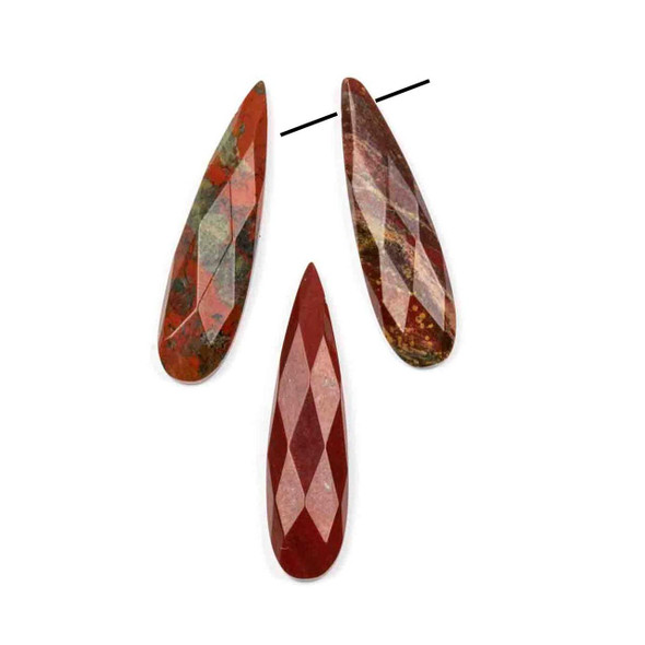 Natural Gemstone 10x40mm Top Drilled Teardrop Pendant with a Flat Back - 1 per bag