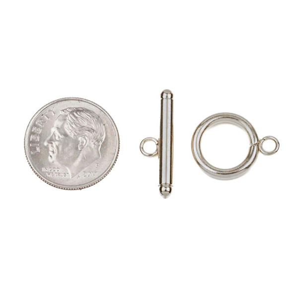 Cherry Tree Beads Natural Stainless Steel 13x17mm Smooth Basic Toggle Clasp with 6x21mm Bar