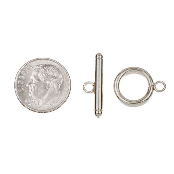 Natural Stainless Steel 13x17mm Smooth Basic Toggle Clasp with 6x21mm Bar - 1 set/2 pieces per bag