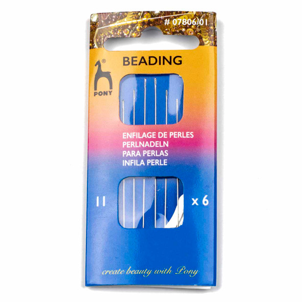 Pony Beading Needles #11 - 6 needles, 1 needle threader