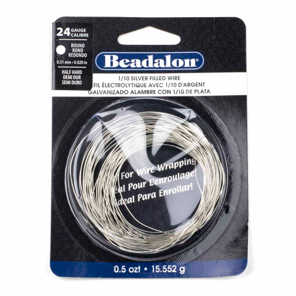1/10 Silver Filled CDA220 Wire - Round, 24 gauge, approx. 8.69 meters (28.5 ft)