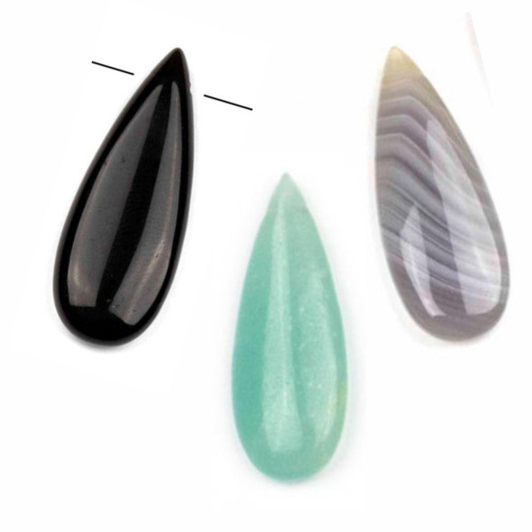 Gemstone- 12x32mm Top Side Drilled Teardrop Pendant - 1 per bag