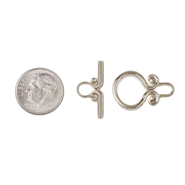 Cherry Tree Beads Stainless Steel 14.5x12.5mm Fancy Toggle Clasp with 10x21.5mm Bar 