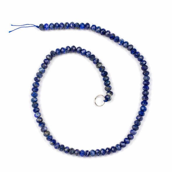 Lapis 4x6mm Faceted Rondelle Beads - 15 inch strand