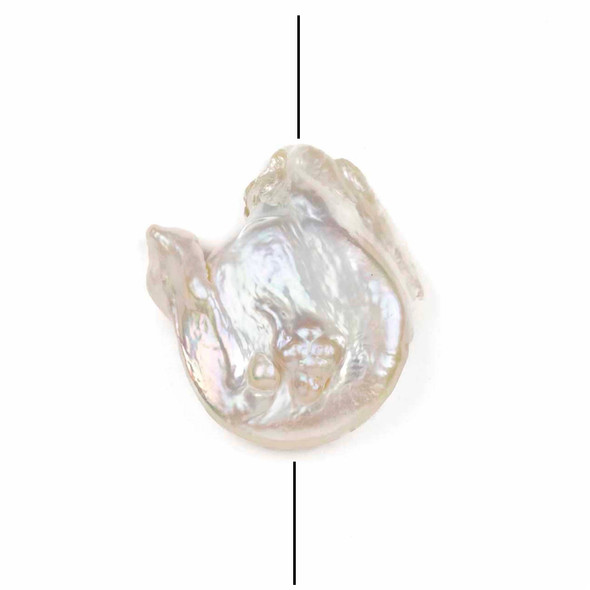 Fresh Water Pearl 20-23x25-29mm White Baroque Pendant - 1 per bag