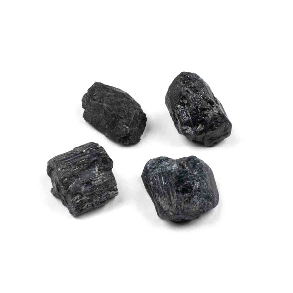 Mozambique Black Tourmaline 12-18mm Rough Nuggets - 4 pieces