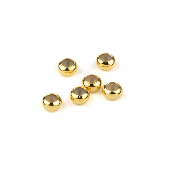 18k Gold Plated Stainless Steel 3x5mm Rondelle Slide Clasp - 6 per bag