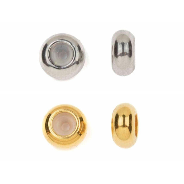 Cherry Tree Beads 304 Stainless Steel 3.5x7mm Rondelle Slide Clasps 