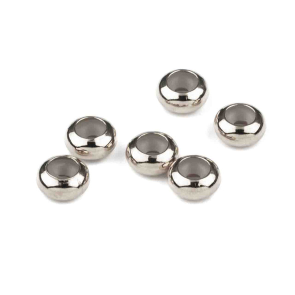 Natural Silver Stainless Steel Stainless Steel 4x8mm Rondelle Slide Clasp - 6 per bag