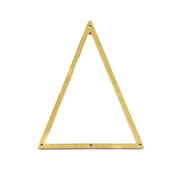 large 40x50mm open triangle link components in brass, available in both raw and coated finishes, ideal for earrings or statement jewelry designs.