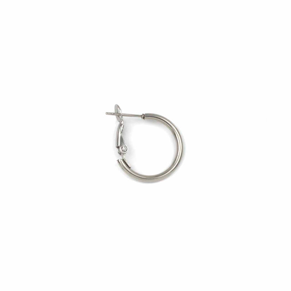 Natural Stainless Steel 2x20mm Hoop Earrings - 4 pieces/2 pairs