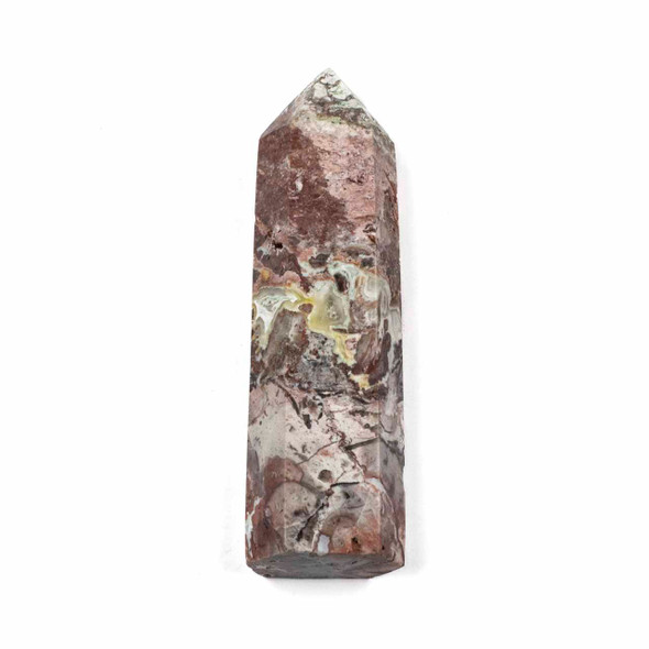 Mexican Laguna Lace Agate Crystal Large Tower - approx. 3.75-4", 1 piece