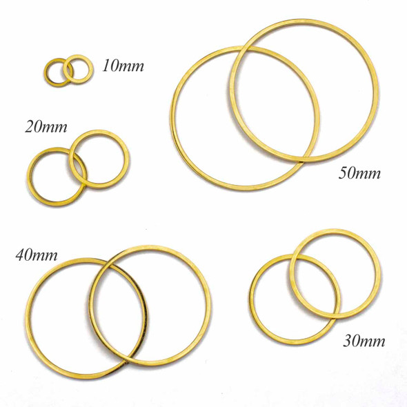 18k Gold Plated Stainless Steel Assorted Hoop Components - 10 pieces per bag