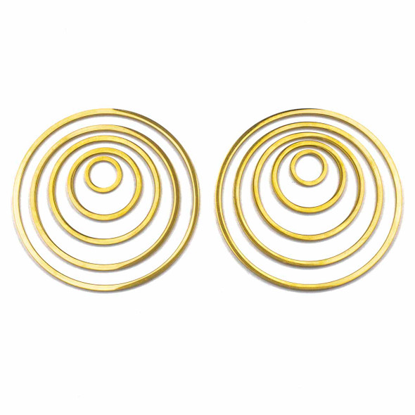 18k Gold Plated Stainless Steel Assorted Hoop Components - 10 pieces per bag