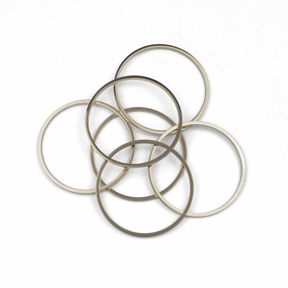 Natural Stainless Steel 1.5x40mm Hoop Components - 6 per bag