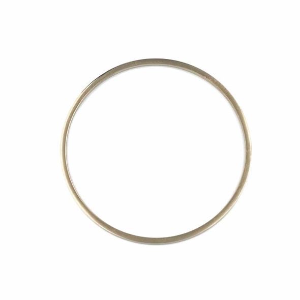 Natural Stainless Steel 1.5x50mm Hoop Components - 6 per bag