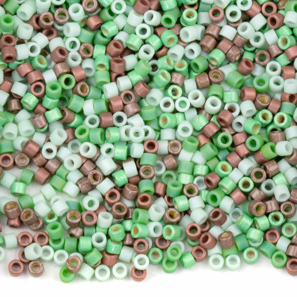 Miyuki 11/0 Mint Chocolate Chip Mix Delica Seed Beads - #MIX9002, 7.2 gram tube