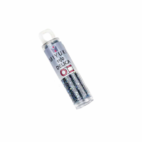  Miyuki 11/0 Lined Blue Hex Cut Delica Seed Beads - #DBC0085, 7.2 gram tube 