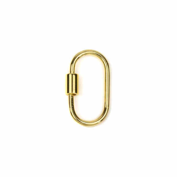 Gold Plated Brass 15x25mm Carabiner Clasps - 3 pieces