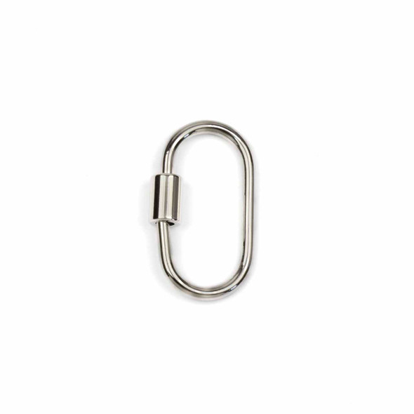 Silver Plated Brass 15x25mm Carabiner Clasps - 3 pieces