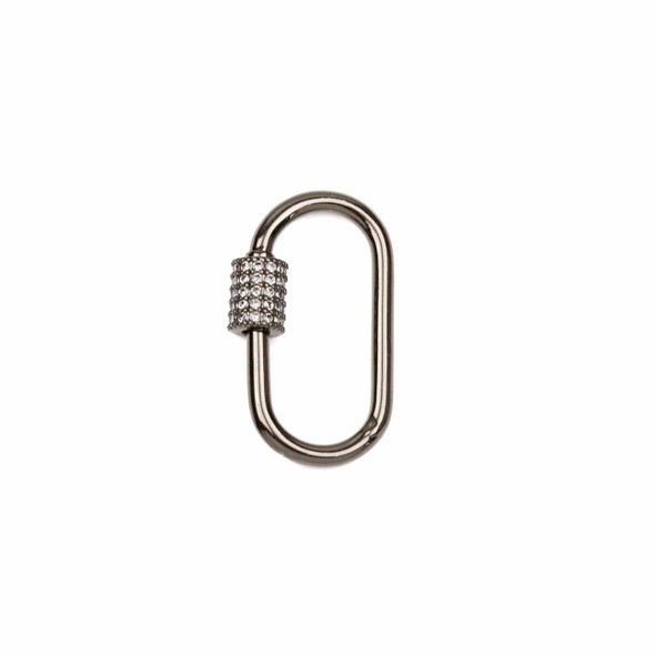 Silver Plated Brass 15x25mm Carabiner Clasps - 3 pieces