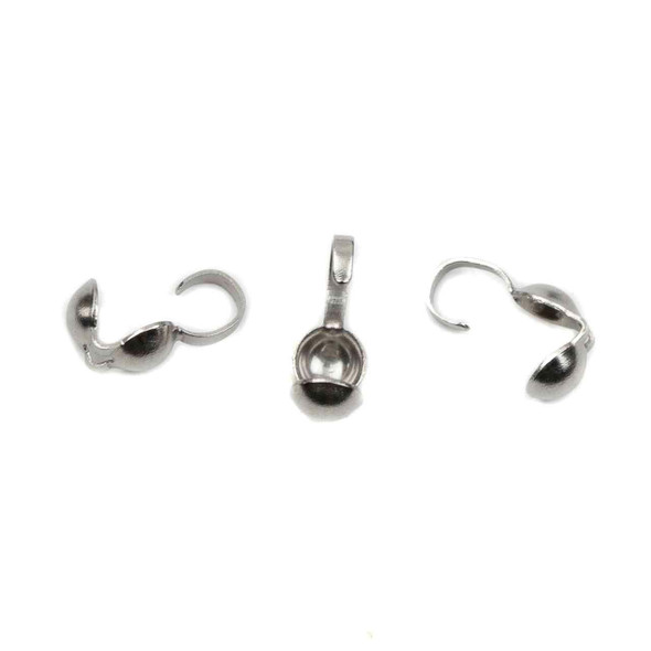 Stainless Steel 4x9mm Clam Shell Bead Tips - 24 pieces