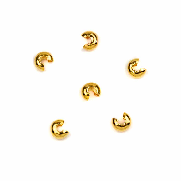 Crimp Covers - 3 mm/.12 in, Gold Plated, 20 pieces